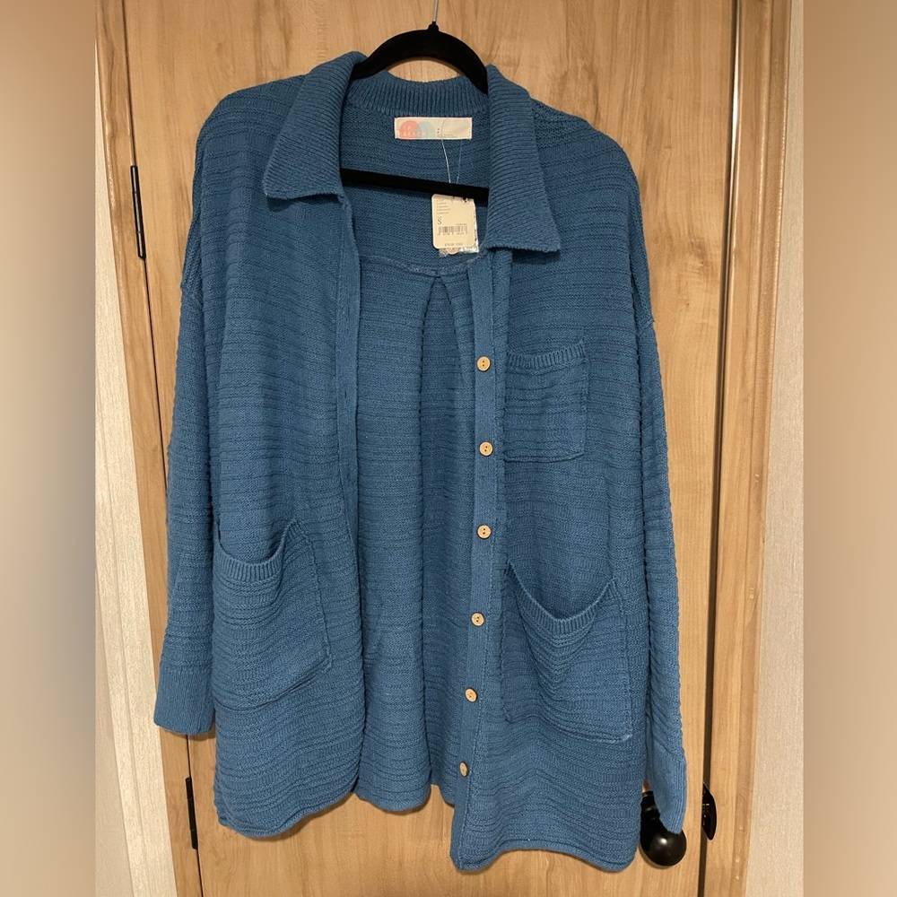 Free People blue cardigan